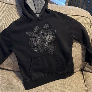 Black Motorcycle Graphic Hoodie